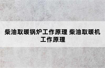 柴油取暖锅炉工作原理 柴油取暖机工作原理